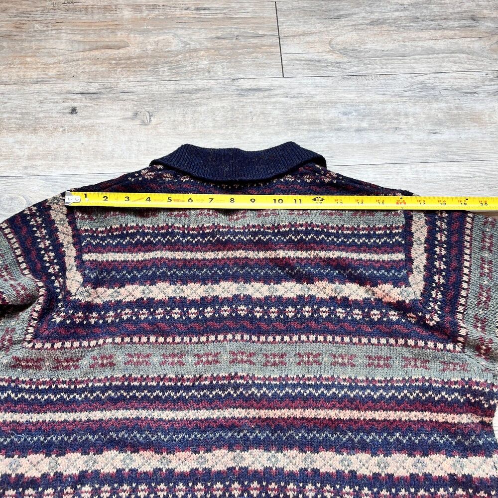 Croft & Barrow Fair Isle Cardigan Eclectic Grandpa Grandma Cottage Navy Button S - Picture 10 of 10